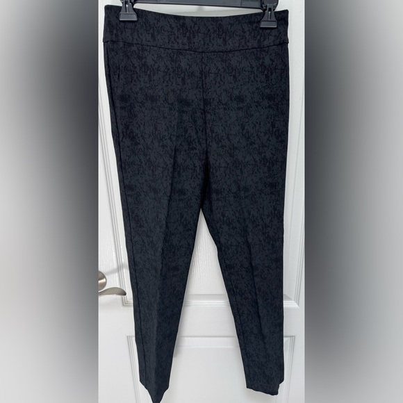 Krazy Larry Pants - Krazy Larry Black & Grey Patterned Women's Pants, Size 6, Pull-on, Made in USA
